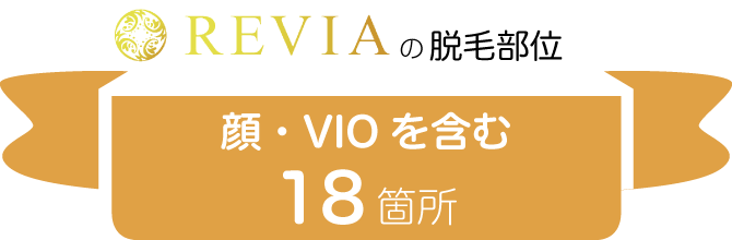 脱毛部位 顔・VIOを含む18箇所